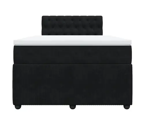 Atsperu Gulta Ar Matraci, Melna Samts, 120X200 Cm Vidaxl