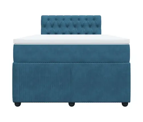 Kontinentaalvoodi Madratsiga, Sinine, 120X200 cm Samet