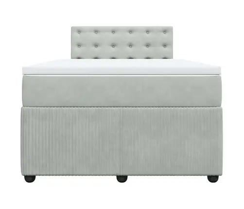 Atsperu Gulta Ar Matraci, Gaiši Pelēka Samts, 120X200 Cm Vidaxl