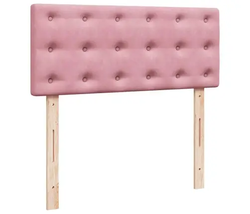 Atsperu Gulta Ar Matraci, Rozā Samts, 120X200 Cm Vidaxl