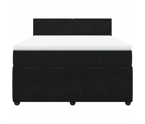 Atsperu Gulta Ar Matraci, Melna Samts, 140X190 Cm Vidaxl