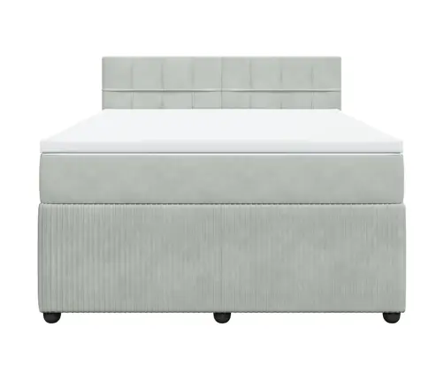 Kontinentaalvoodi Madratsiga, Helehall, 140X190 cm Samet