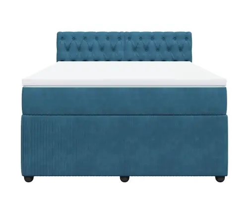 Kontinentaalvoodi Madratsiga, Sinine, 140X190 cm Samet