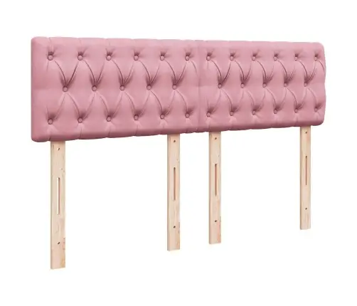 Atsperu Gulta Ar Matraci, Rozā Samts, 140X190 Cm Vidaxl