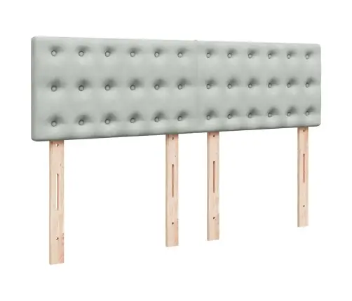 Lova Su Spyruoklėmis Ir Čiužiniu, Pilka, 140X190 cm Aksomas