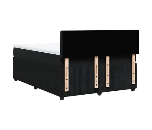 Atsperu Gulta Ar Matraci, Melna Samts, 140X190 Cm Vidaxl