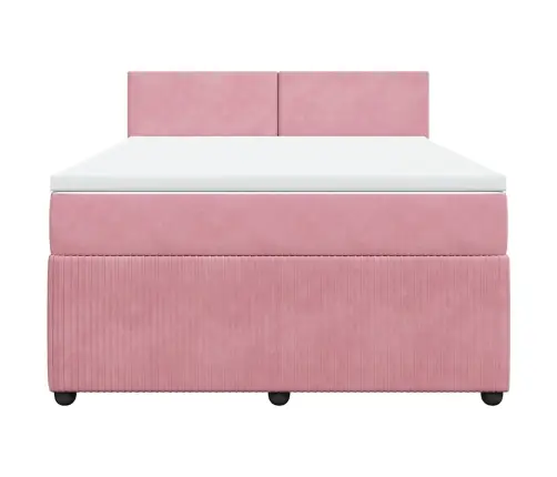 Kontinentaalvoodi Madratsiga, Roosa, 140X200 cm Samet