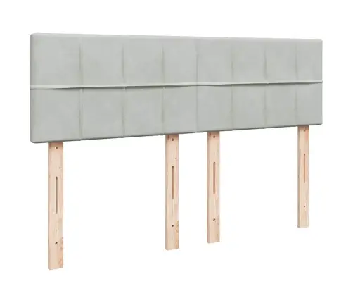 Atsperu Gulta Ar Matraci, Gaiši Pelēka Samts, 140X200 Cm Vidaxl