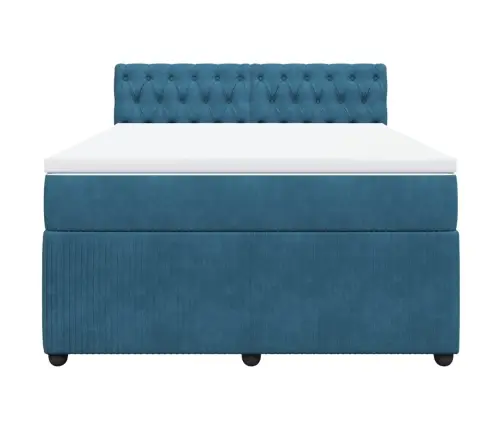 Kontinentaalvoodi Madratsiga, Sinine, 140X200 cm Samet