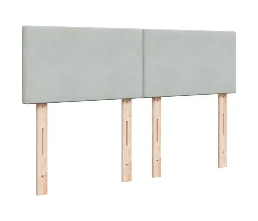 Atsperu Gulta Ar Matraci, Gaiši Pelēka Samts, 160X200 Cm Vidaxl