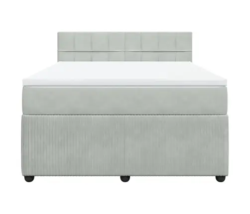 Atsperu Gulta Ar Matraci, Gaiši Pelēka Samts, 160X200 Cm Vidaxl