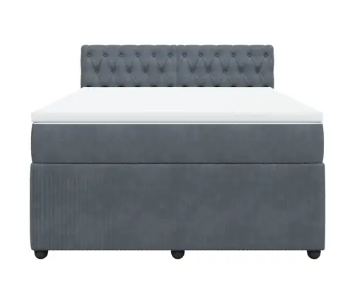 Atsperu Gulta Ar Matraci, Tumši Pelēka Samts, 160X200 Cm Vidaxl