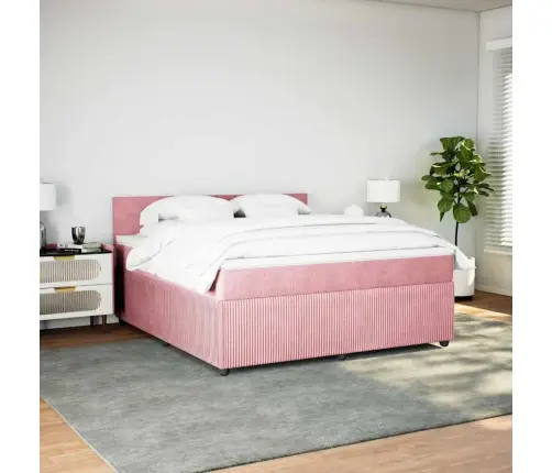Kontinentaalvoodi Madratsiga, Roosa, 180X200 cm Samet