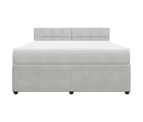 Atsperu Gulta Ar Matraci, Gaiši Pelēka Samts, 180X200 Cm Vidaxl