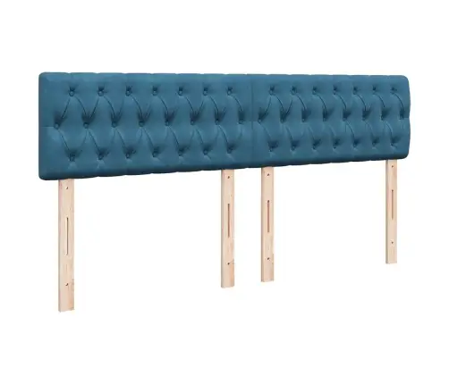 Lova Su Spyruoklėmis Ir Čiužiniu, Mėlyna, 180X200cm Aksomas