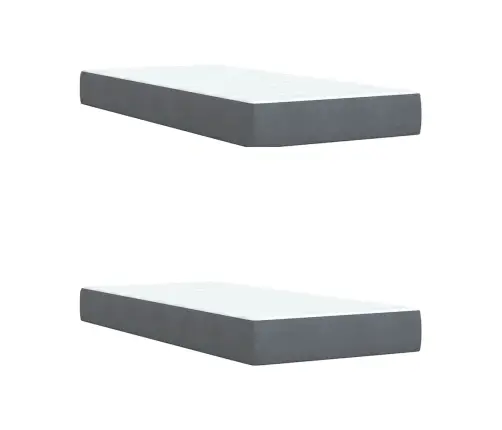 Atsperu Gulta Ar Matraci, Tumši Pelēka Samts, 200X200 Cm Vidaxl