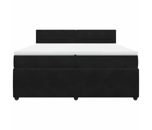 Kontinentaalvoodi Madratsiga, Must, 200X200 cm Samet