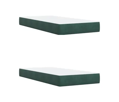 Lova Su Spyruoklėmis Ir Čiužiniu, Žalia, 200X200 cm Aksomas