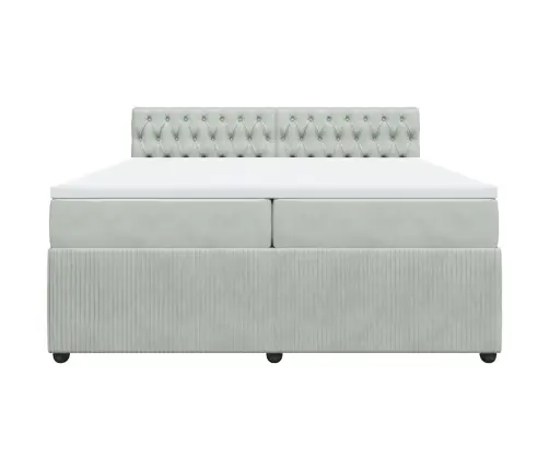 Kontinentaalvoodi Madratsiga, Helehall, 200X200 cm Samet