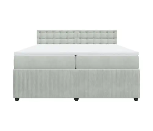 Kontinentaalvoodi Madratsiga, Helehall, 200X200 cm Samet