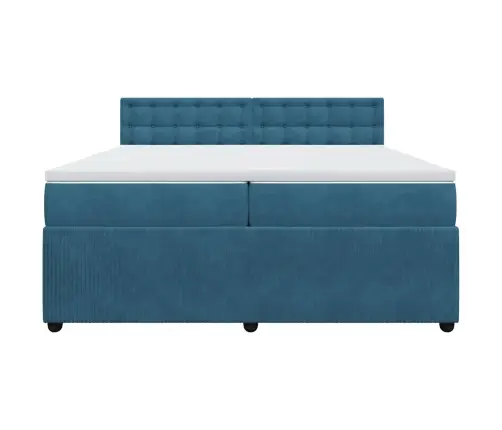 Kontinentaalvoodi Madratsiga, Sinine, 200X200 cm Samet