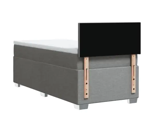 Atsperu Gultas Rāmis Ar Matraci, Gaiši Pelēka Audums, 80X200 Cm Vidaxl