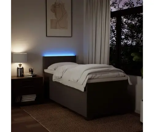 Atsperu Gultas Rāmis Ar Matraci, Gaiši Pelēka Audums, 80X200 Cm Vidaxl