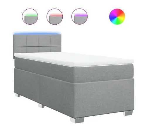 Kontinentaalvoodi Madratsiga, Helehall, 80X200 cm Kangas