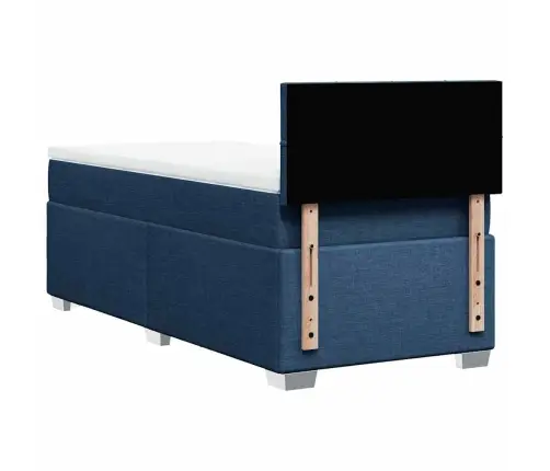 Lova Su Spyruoklėmis Ir Čiužiniu, Mėlyna, 120X200 cm Audinys