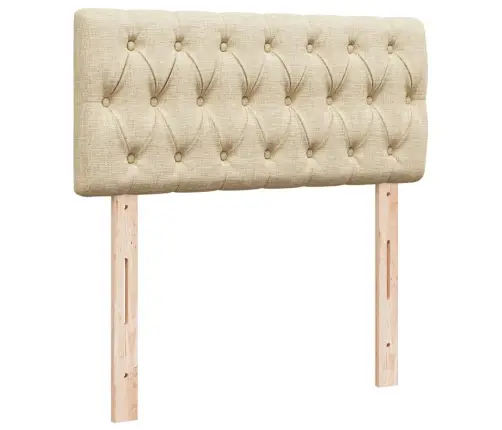 Atsperu Gultas Rāmis Ar Matraci, Krēmkrāsas, 80X200 Cm, Audums Vidaxl