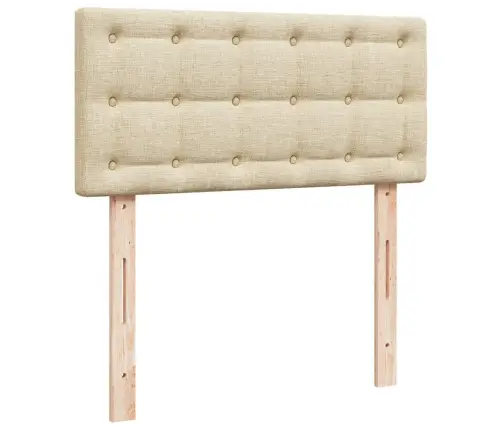 Atsperu Gultas Rāmis Ar Matraci, Krēmkrāsas, 80X200 Cm, Audums Vidaxl