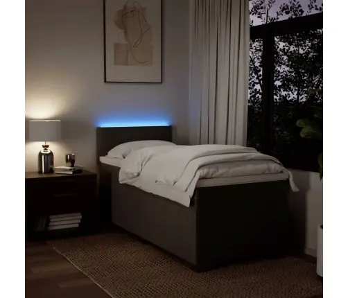 Lova Su Spyruoklėmis Ir Čiužiniu, Pilka, 90X190 cm Audinys