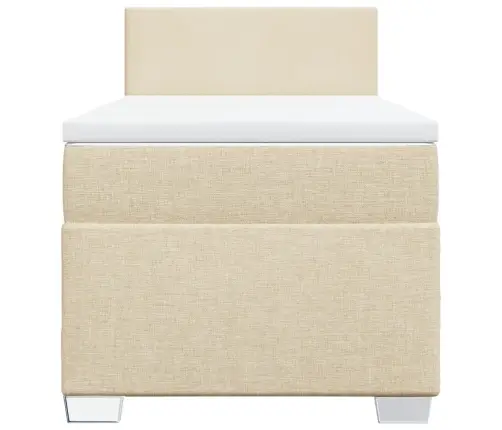 Atsperu Gulta Ar Matraci, Krēmkrāsas, 90X190 Cm, Audums Vidaxl