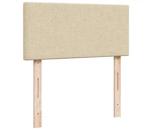 Atsperu Gulta Ar Matraci, Krēmkrāsas, 90X190 Cm, Audums Vidaxl