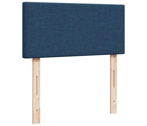 Atsperu Gultas Rāmis Ar Matraci, Zils, 90X190 Cm, Audums Vidaxl