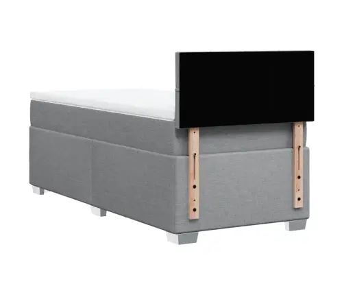 Lova Su Spyruoklėmis Ir Čiužiniu, Pilka, 90X190 cm Audinys