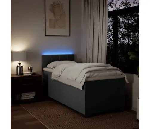 Atsperu Gulta Ar Matraci, Tumši Pelēka, 90X190 Cm, Audums Vidaxl