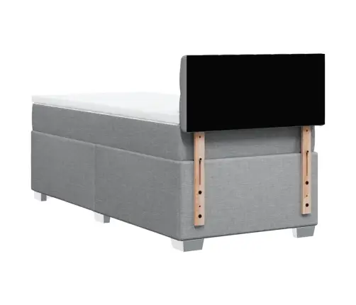 Lova Su Spyruoklėmis Ir Čiužiniu, Pilka, 90X190 cm Audinys