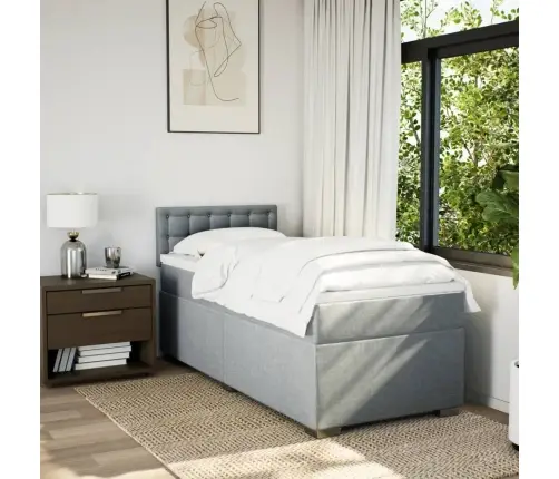 Kontinentaalvoodi Madratsiga, Helehall, 90X190 cm Kangas