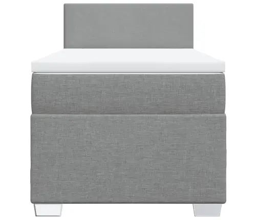 Atsperu Gulta Ar Matraci, Gaiši Pelēka, 90X200 Cm, Audums Vidaxl