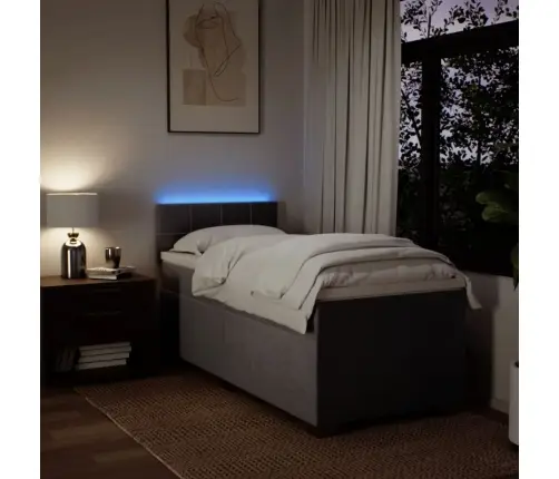 Lova Su Spyruoklėmis Ir Čiužiniu, Taupe, 90X200 cm Audinys Lova Su Spyruoklėmis Ir Čiužiniu, Taupe, 90X200 cm Audinys