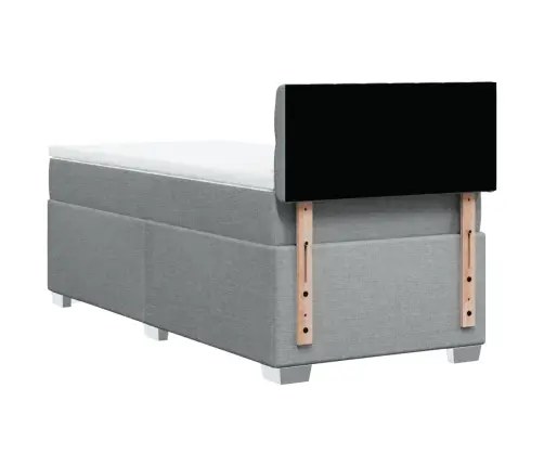 Lova Su Spyruoklėmis Ir Čiužiniu, Pilka, 90X200 cm Audinys