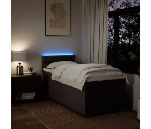 Lova Su Spyruoklėmis Ir Čiužiniu, Ruda, 90X200 cm Audinys