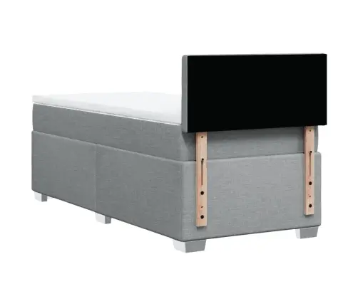 Lova Su Spyruoklėmis Ir Čiužiniu, Pilka, 90X200 cm Audinys