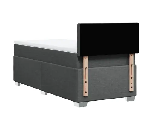 Lova Su Spyruoklėmis Ir Čiužiniu, Tamsiai Pilka, 90X200 Cm