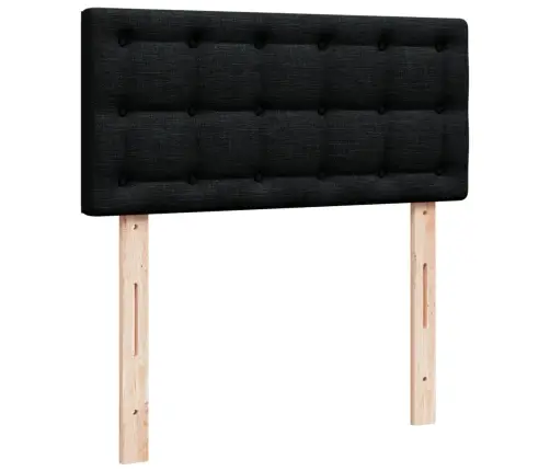 Atsperu Gultas Rāmis Ar Matraci, Melna, 90X200 Cm, Audums Vidaxl