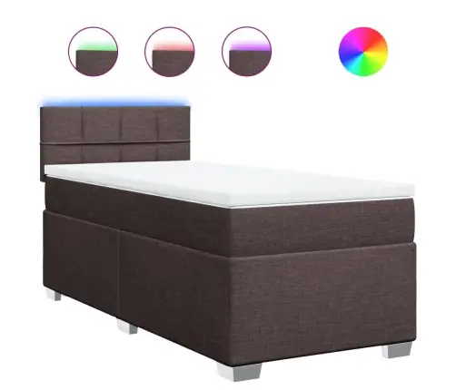 Kontinentaalvoodi Madratsiga, Tumepruun, 100X200 cm Kangas