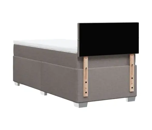 Lova Su Spyruoklėmis Ir Čiužiniu, Taupe, 100X200cm Audinys