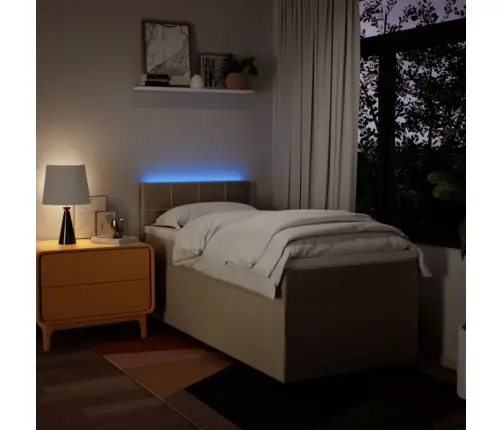 Lova Su Spyruoklėmis Ir Čiužiniu, Kreminė, 100X200cm Audinys