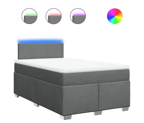 Atsperu Gulta Ar Matraci, Tumši Pelēka Audums, 120X190 Cm Vidaxl